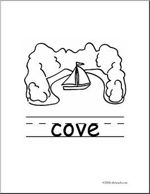 Clip Art: Basic Words: Cove B/W (poster)