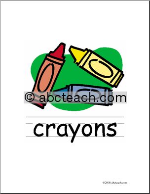 Clip Art: Basic Words: Crayons Color (poster)