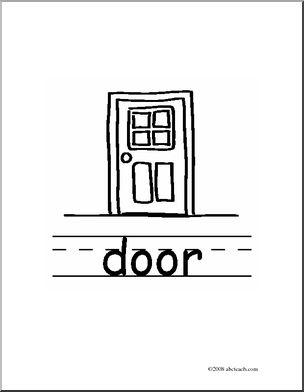 Clip Art: Basic Words: Door B/W (poster)