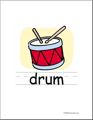 Clip Art: Basic Words: Drum Color (poster)