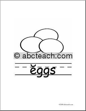 Clip Art: Basic Words: Eggs B/W (poster)