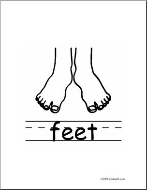 Clip Art: Basic Words: Feet B/W (poster)