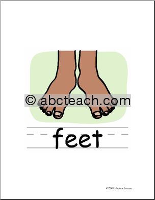 Clip Art: Basic Words: Feet Color (poster)