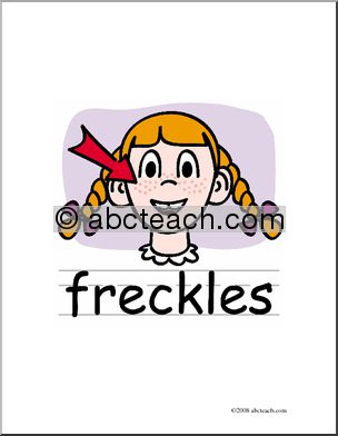 Clip Art: Basic Words: Freckles Color (poster)