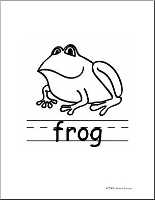 Clip Art: Basic Words: Frog B/W (poster)