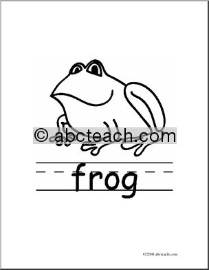 Clip Art: Basic Words: Frog B/W (poster)