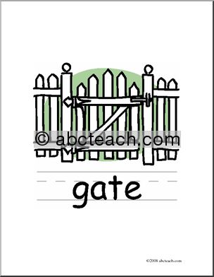 Clip Art: Basic Words: Gate Color (poster)