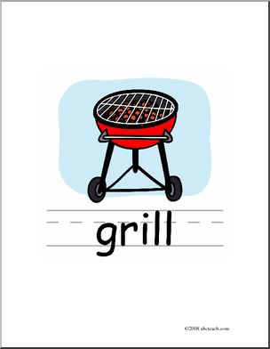 Clip Art: Basic Words: Grill Color (poster)