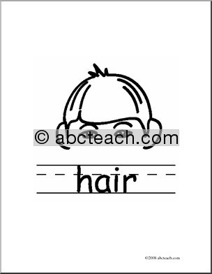 Clip Art: Basic Words: Hair B/W (poster)