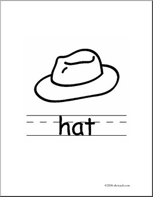 Clip Art: Basic Words: Hat B/W (poster)