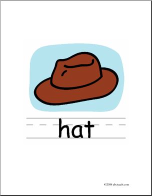 Clip Art: Basic Words: Hat Color (poster)