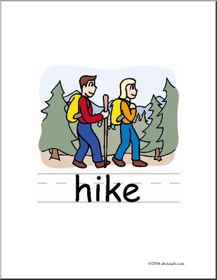 Clip Art: Basic Words: Hike Color (poster)
