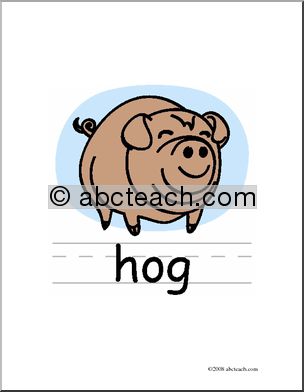 Clip Art: Basic Words: Hog Color (poster)