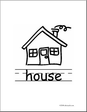 Clip Art: Basic Words: House B/W (poster)