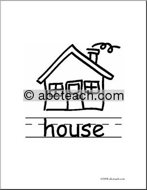 Clip Art: Basic Words: House B/W (poster)