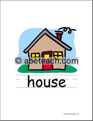 Clip Art: Basic Words: House Color (poster)