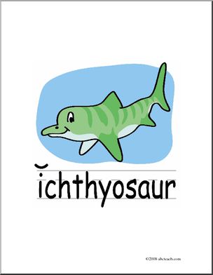 Clip Art: Basic Words: Ichthyosaur Color (poster)