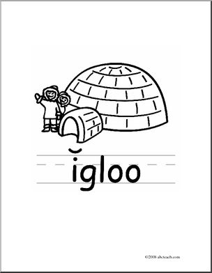 Clip Art: Basic Words: Igloo B/W (poster)