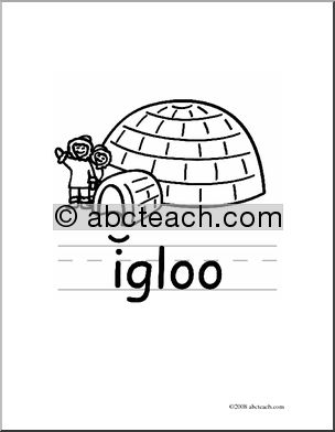 Clip Art: Basic Words: Igloo B/W (poster)