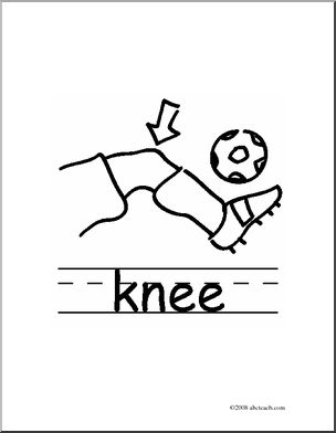 Clip Art: Basic Words: Knee B/W (poster)