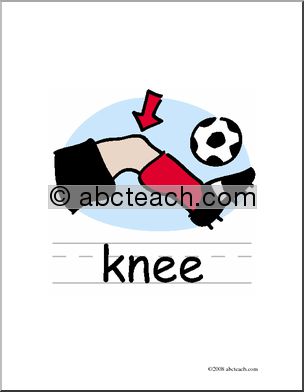 Clip Art: Basic Words: Knee Color (poster)