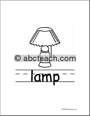 Clip Art: Basic Words: Lamp B/W (poster)