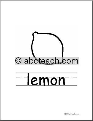 Clip Art: Basic Words: Lemon B/W (poster)