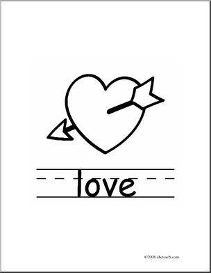 Clip Art: Basic Words: Love B/W (poster)