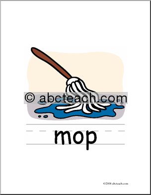 Clip Art: Basic Words: Mop Color (poster)