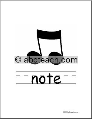 Clip Art: Basic Words: Note B/W (poster)