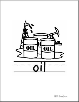 Clip Art: Basic Words: Oil B/W (poster)