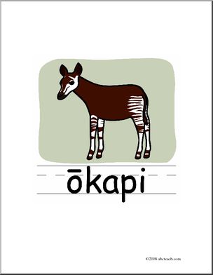 Clip Art: Basic Words: Okapi Color (poster)