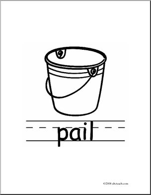 Clip Art: Basic Words: Pail B/W (poster)