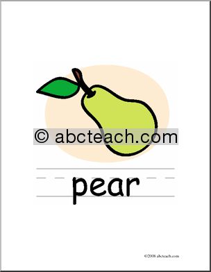 Clip Art: Basic Words: Pear Color (poster)