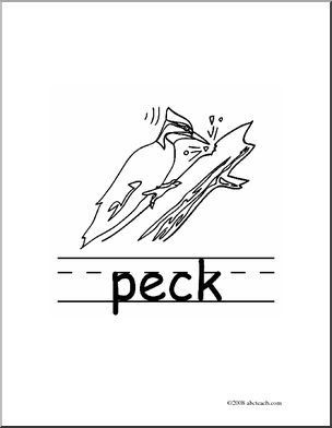 Clip Art: Basic Words: Peck B/W (poster)