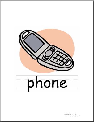 Clip Art: Basic Words: Phone Color (poster)