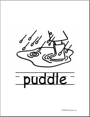 Clip Art: Basic Words: Puddle B/W (poster)