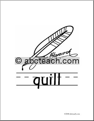 Clip Art: Basic Words: Quill B/W (poster)