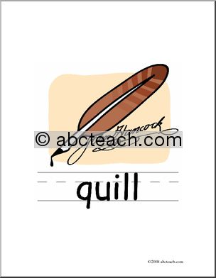 Clip Art: Basic Words: Quill Color (poster)