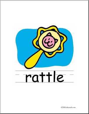 Clip Art: Basic Words: Rattle Color (poster)