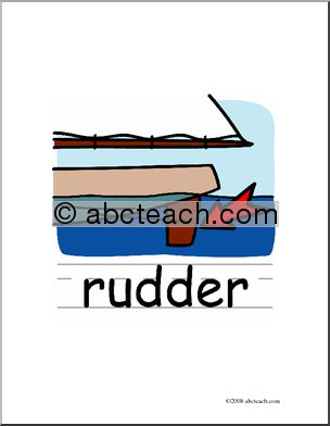 Clip Art: Basic Words: Rudder Color (poster)
