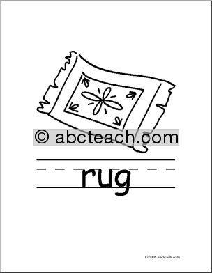 Clip Art: Basic Words: Rug B/W (poster)