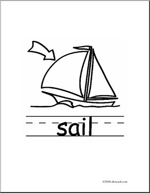 Clip Art: Basic Words: Sail B/W (poster)