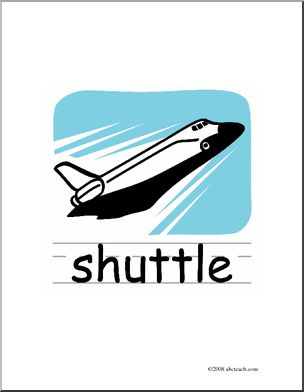 Clip Art: Basic Words: Shuttle Color (poster)