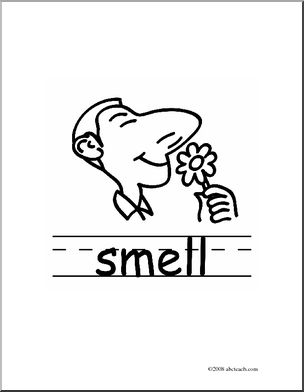 Clip Art: Basic Words: Smell B/W (poster)