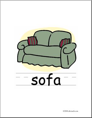 Clip Art: Basic Words: Sofa Color (poster)