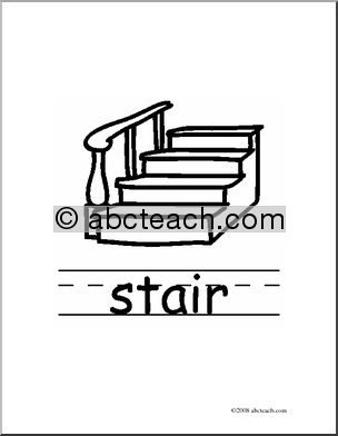 Clip Art: Basic Words: Stair B/W (poster)