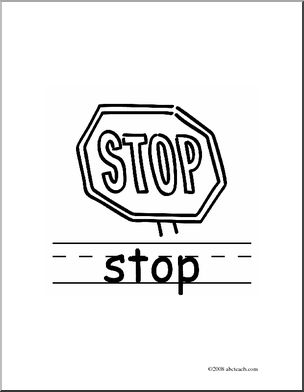 Clip Art: Basic Words: Stop B/W (poster)