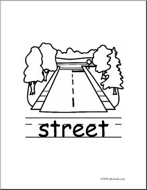Clip Art: Basic Words: Street B/W (poster)