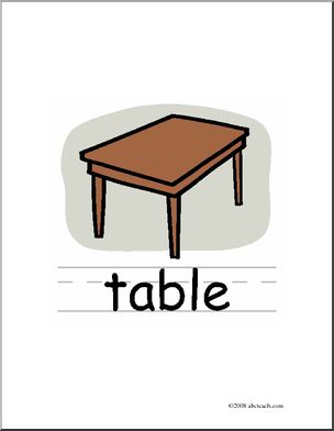 Clip Art: Basic Words: Table Color (poster)